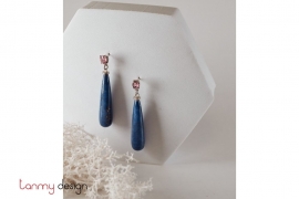 Tourmaline and lapis lazuli drop earrings